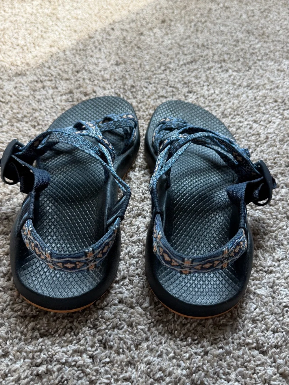 Chaco Women's Navy Blue Patterned Strappy Sandals